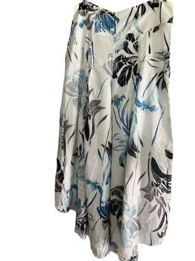 Free People White Skort with Pale Blue Watercolor Wash